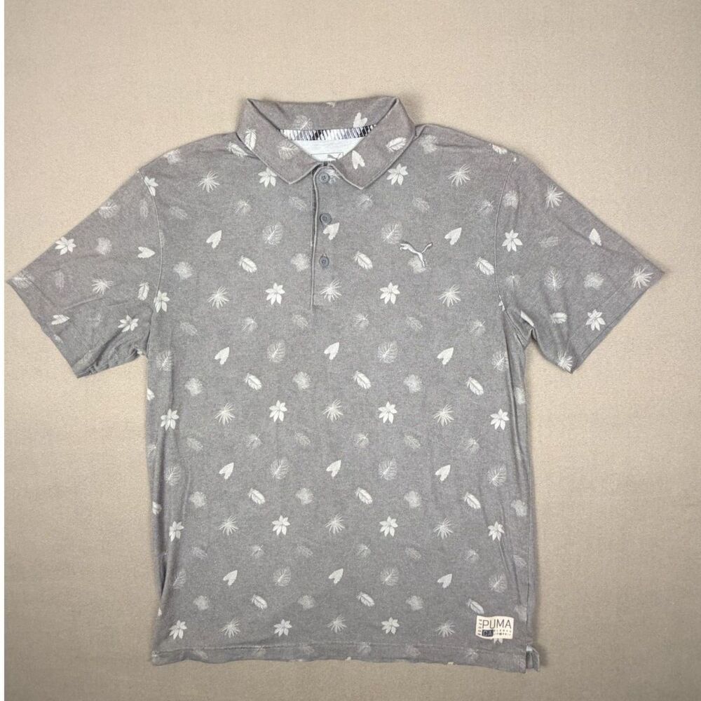 Puma Polo Golf Shirt Graphic Casual Short Sleeve